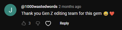 YouTube comment